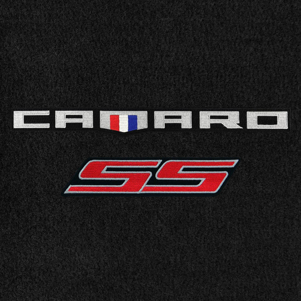 Lloyd Mats VELOURTEX Floor Mats for Camaro 2016-ON 2PC Mats Ebony VELOURTEX Camaro + SS RED Double Logo