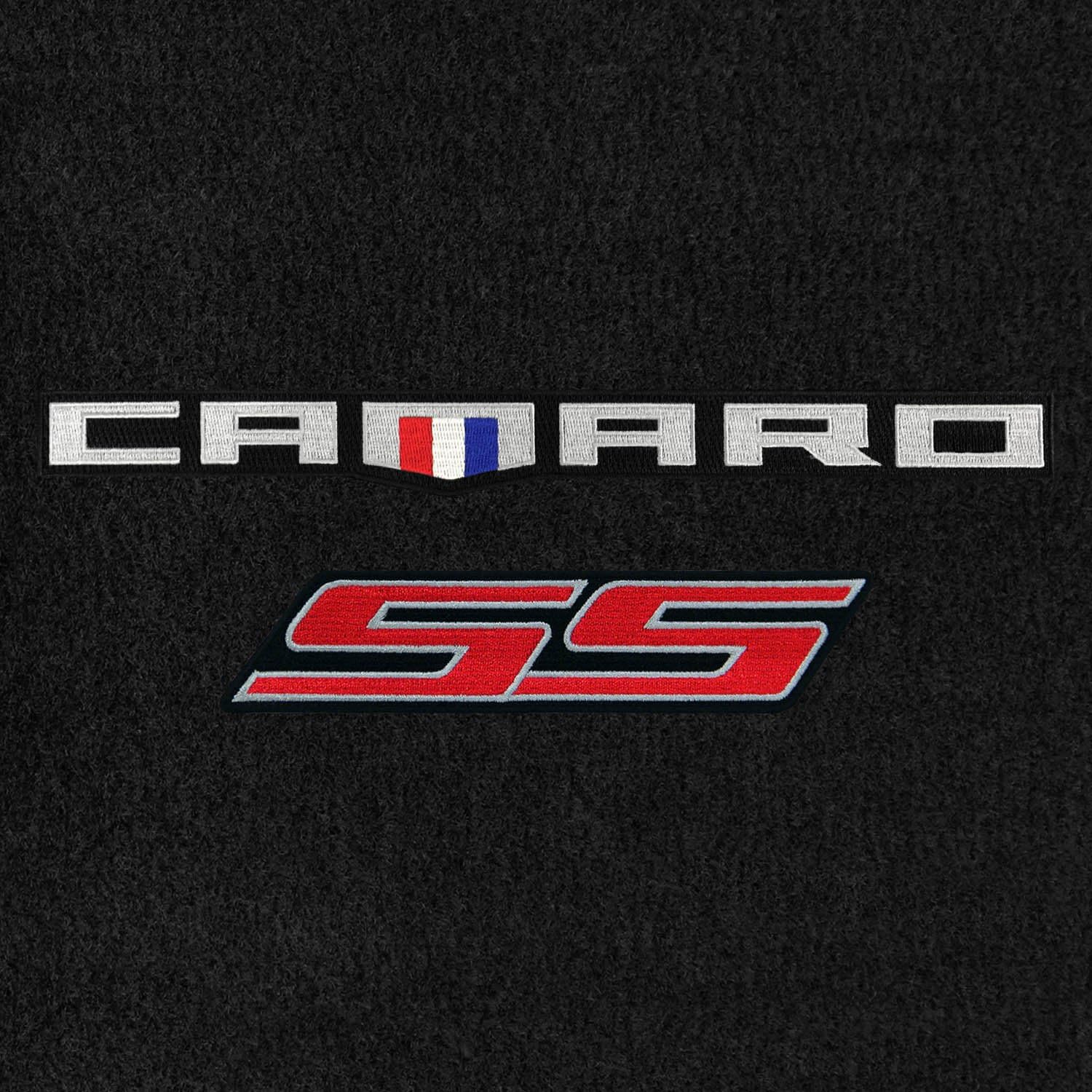 Lloyd Mats VELOURTEX Floor Mats for Camaro 2016-ON 2PC Mats Ebony VELOURTEX Camaro + SS RED Double Logo