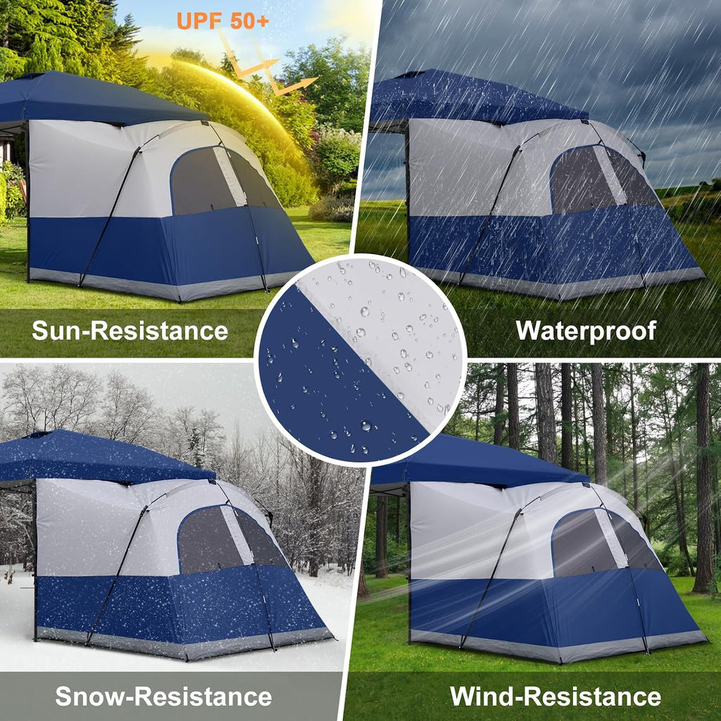 KAMPKEEPER Canopy Side Tent,4-6 Person Camping Cube Tent for 10x10 Pop Up Canopies,Easy Up Gazebo with Window,Compatible with 10' Wide Canopy Tents