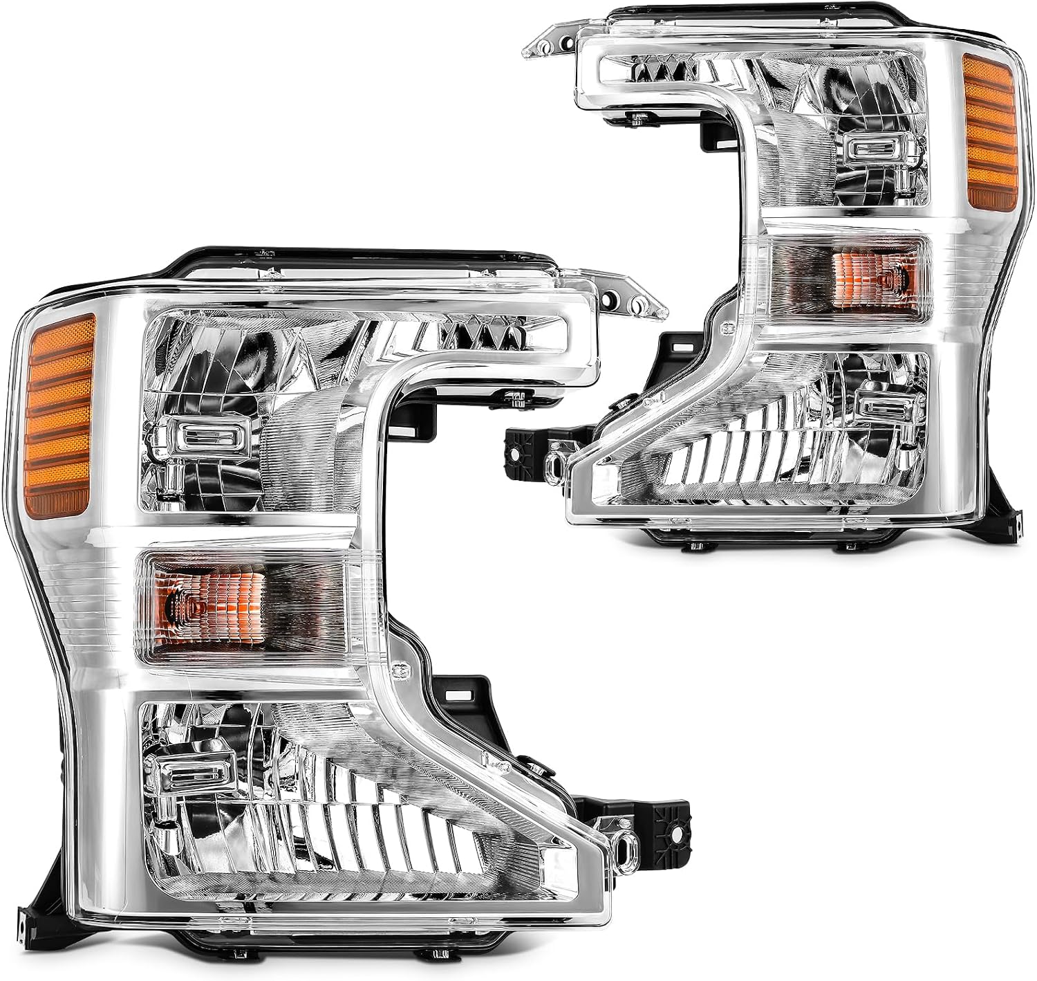 Headlight Assembly Fit 2020-2022 for F-250 Super Duty, 2020-2022 for F-350 Super Duty Driver & Passenger Side Headlight Chrome Housing FO2502405