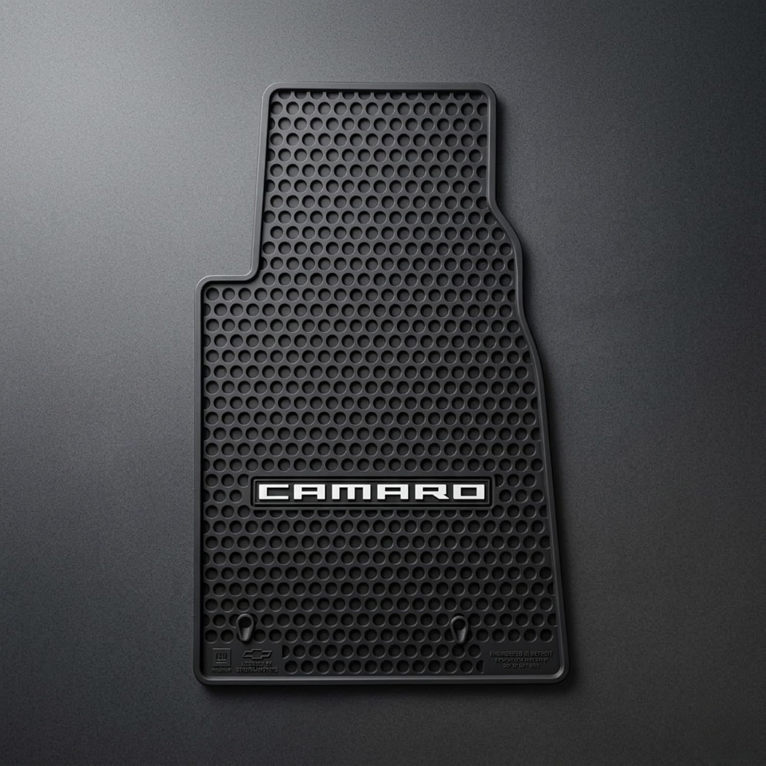 Lloyd Mats Custom-Fit All-Weather Rubber Floor Mats for Chevy Camaro 2010-2015 (2PC - Camaro Word, Black)