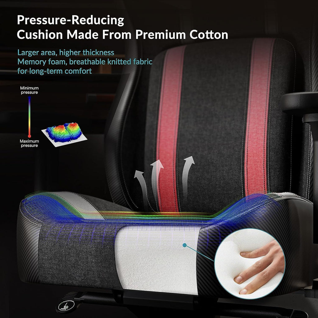 EUREKA ERGONOMIC Gaming Chair GC08, Computer Gamer Chair with Lumbar Support, Racing Style Gaming Chairs with 4.3in Thicken Seat Cushion, Ergonomic Gaming Chair for Adults, Red