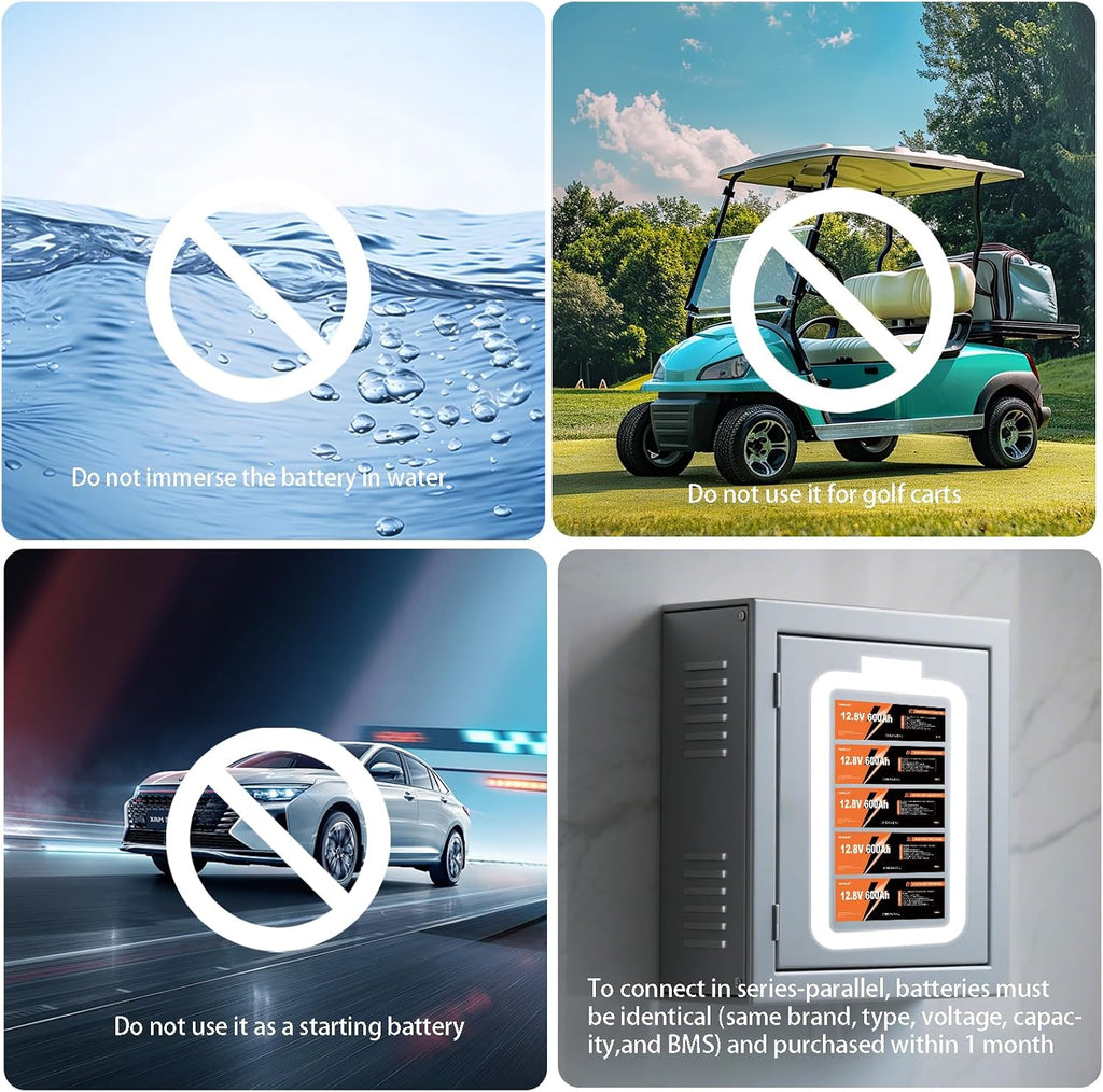 12V 600Ah LiFePO4 Lithium Battery with 200A BMS 7680Wh, Up to 15000 Deep Cycle LiFePO4 Battery Perfect for RV, Solar, Marine, Camping, Off-Grid, Home Energy Storage