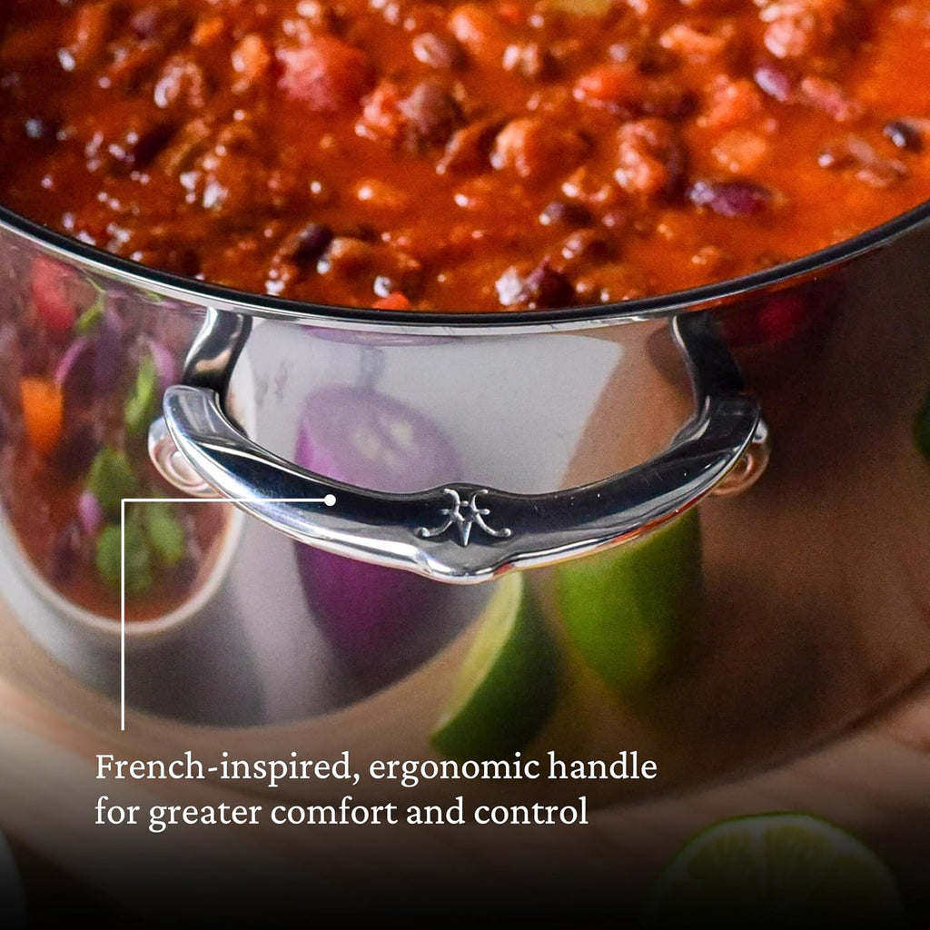 Hestan NanoBond Molecular Titanium Stock Pot with Lid, 8-Quart - PFAS-Free Stainless Steel, 4x Stronger, 1050°F Oven Safe, Induction Compatible, Handcrafted Italy
