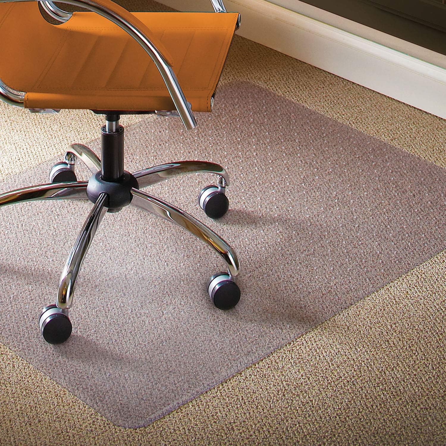 ES Robbins High Pile Carpet Chair Mat, Rectangle 46'x60' Beveled Edge
