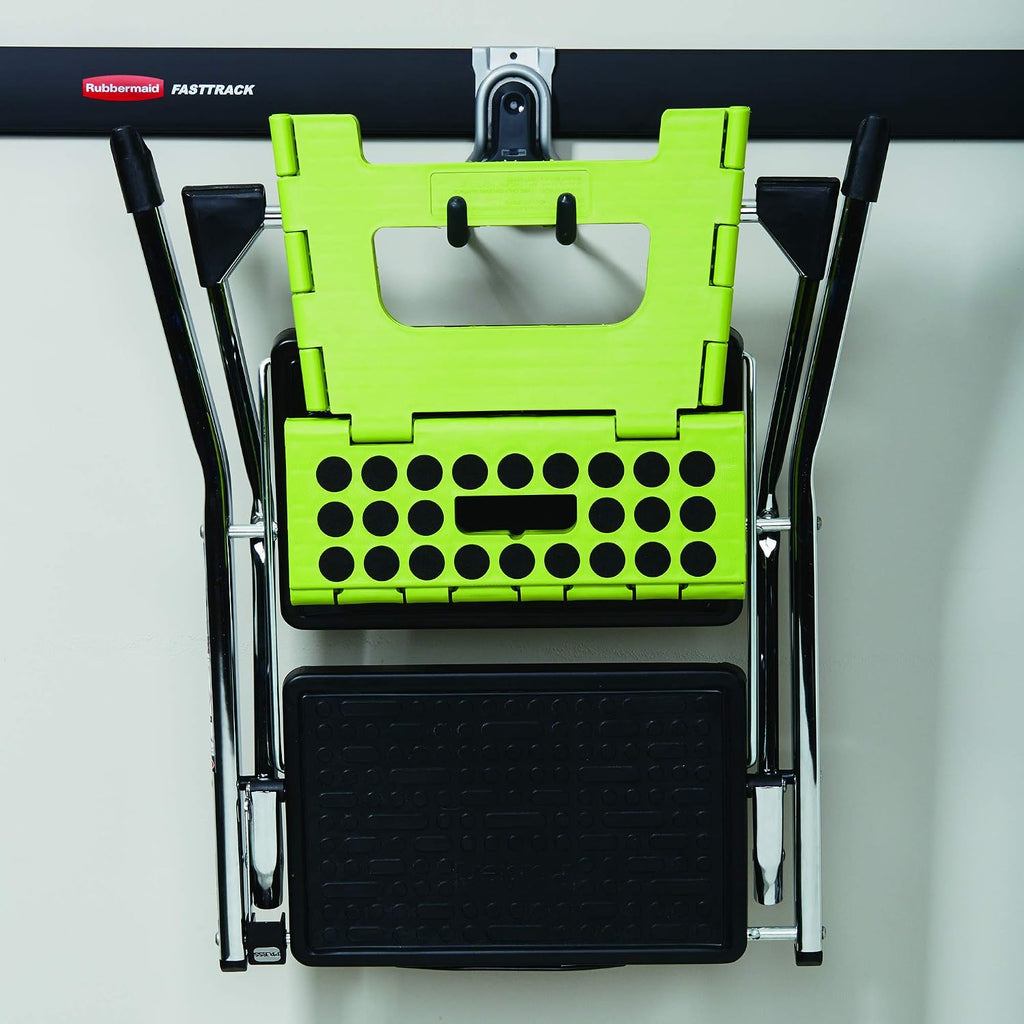 Rubbermaid Fasttrack Wall Mounted Garage Storage Utility Multi Hook for Tools, Chairs, Hose, Equipment, and Other Items, Supports 50 Lbs Each (8 Pack)