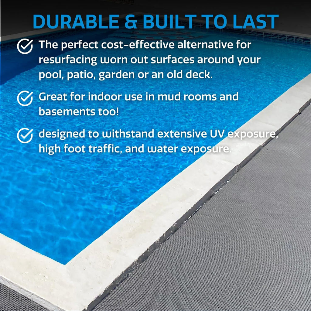Big Floors DuraGrid Deck Tiles, Interlocking Outdoor Tiles for Patio, Self-Draining, UV-Resistant, Water-Resistant Modular Flooring, Easy Install, 24 Pack, Beige