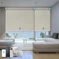Motorized Smart Blinds with Remote,Automatic Blackout Roller Shade Compatible with Google Home and Alexa,Homekit,Electric Shades,Custom up110''Wx128''H,Bouvardia Cream
