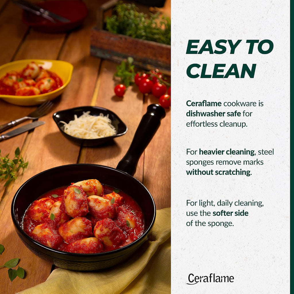 Real Ceramic, Non Scratchable, Non Toxic Cookware Set - Oven Safe Up to 1200F, Stovetop Agnostic, Dishwasher Safe, Longlasting and Lightweight - PFAS, PTFE, PFOA, PFOS - Cocoa Brown