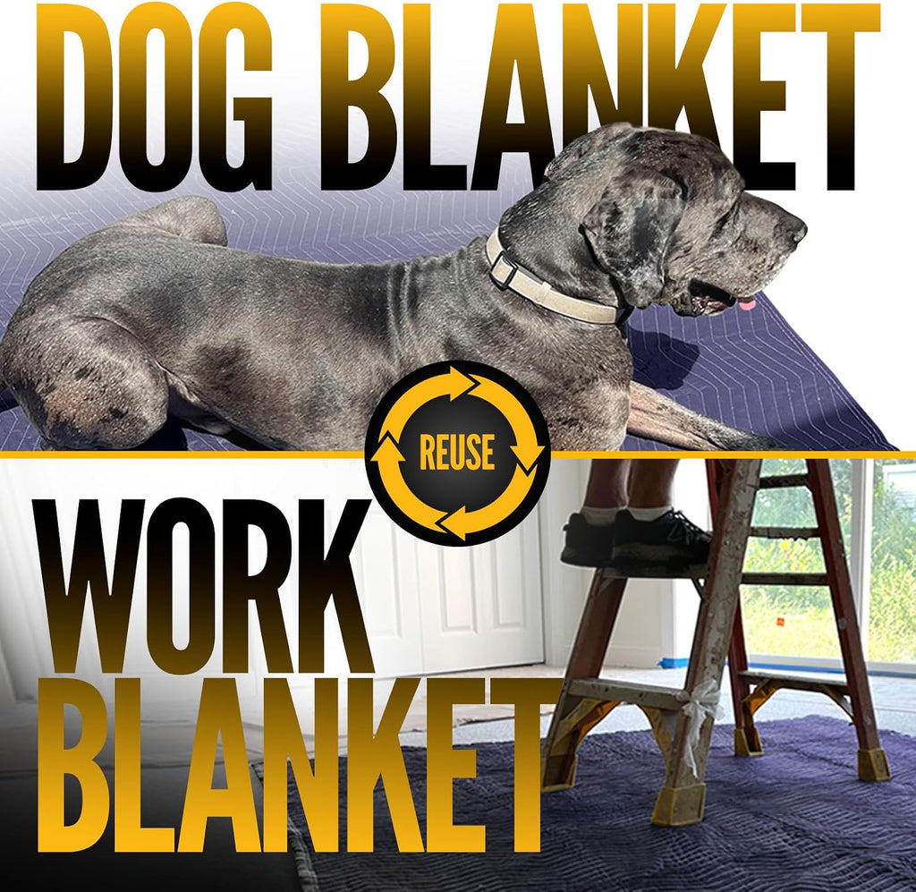 US Cargo Control 85 lb/Dozen, 80'x72' Large Heavy Duty Moving Blanket, MBMEGA85 Mega Mover, 24-Pack