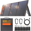 60W Portable Solar Panel Chargers with 15V USB and 18V DC, IP65 Waterproof Solar Panel with Lightweight Storage Bag, Fast Charging Foldable Panel Power Bank for Camping,Hiking, Cell Phone,Tablet