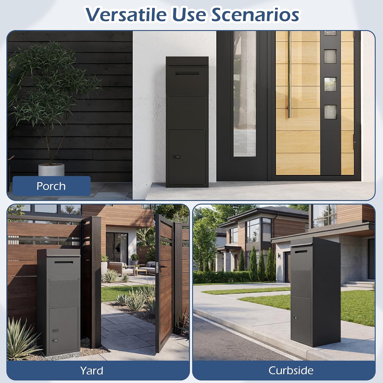 Goplus Package Delivery Boexes for Outside, 14' x 12' x 43.5' Galvanized Steel Parcel Drop Boxes with Lock, Anti-Theft Design, Package Mailbox for Home, Office, Yard, Curbside (14' x 12' x 43.5')