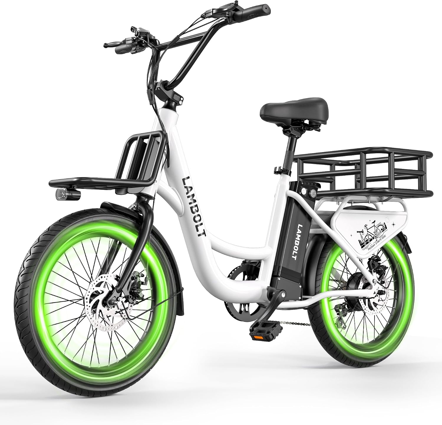 Electric Bike for Adults - 1000W Peak Motor Ebike with 48V15Ah Removable Battery, 20' x 3.0 Fat Tire Step-Thru 7-Speed Commuter Electric Bicycle, Up to 24 MPH, 70 Miles Range, UL 2849 Certified.