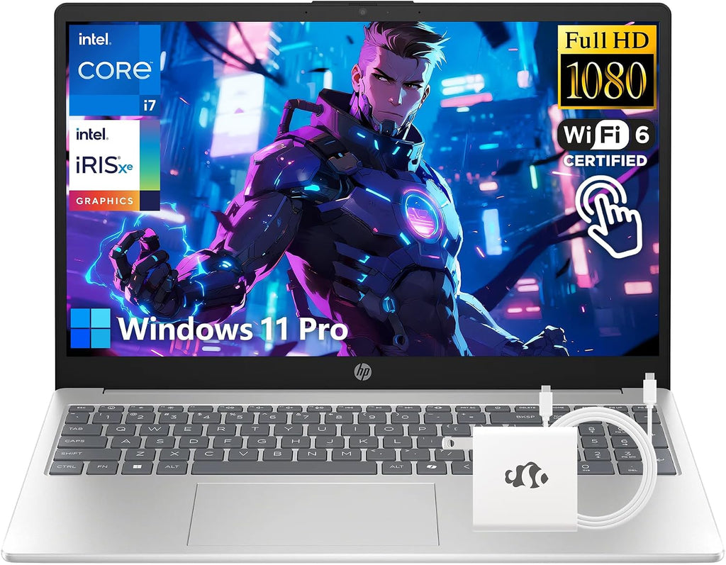 HP i7 Touchscreen Laptop, Intel Core i7-1355U(10-Cores, Up to 5GHz, Beat Core 7 160U), 64GB RAM 1TB SSD 15.6' FHD Intel Iris Xe Graphics, Win 11 Pro w/GM Accessory Computer for Business Gaming