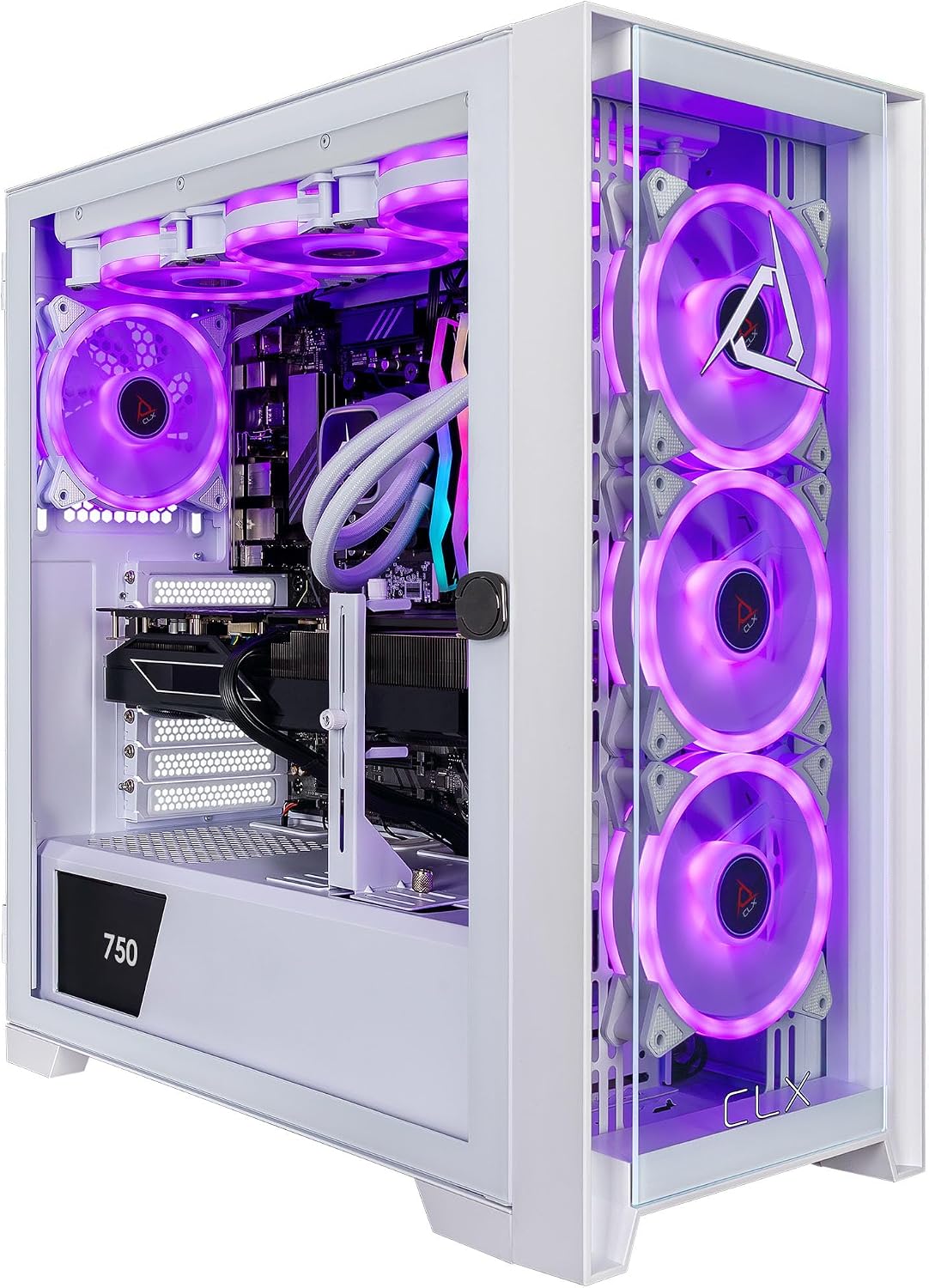 CLX Set Gaming PC - AMD Ryzen 9 9900X 4.4GHz, GeForce RTX 5070 Ti, 2TB NVMe M.2 SSD, 32GB DDR5 RGB Memory, 360mm AIO, WiFi, Windows 11 Home, White