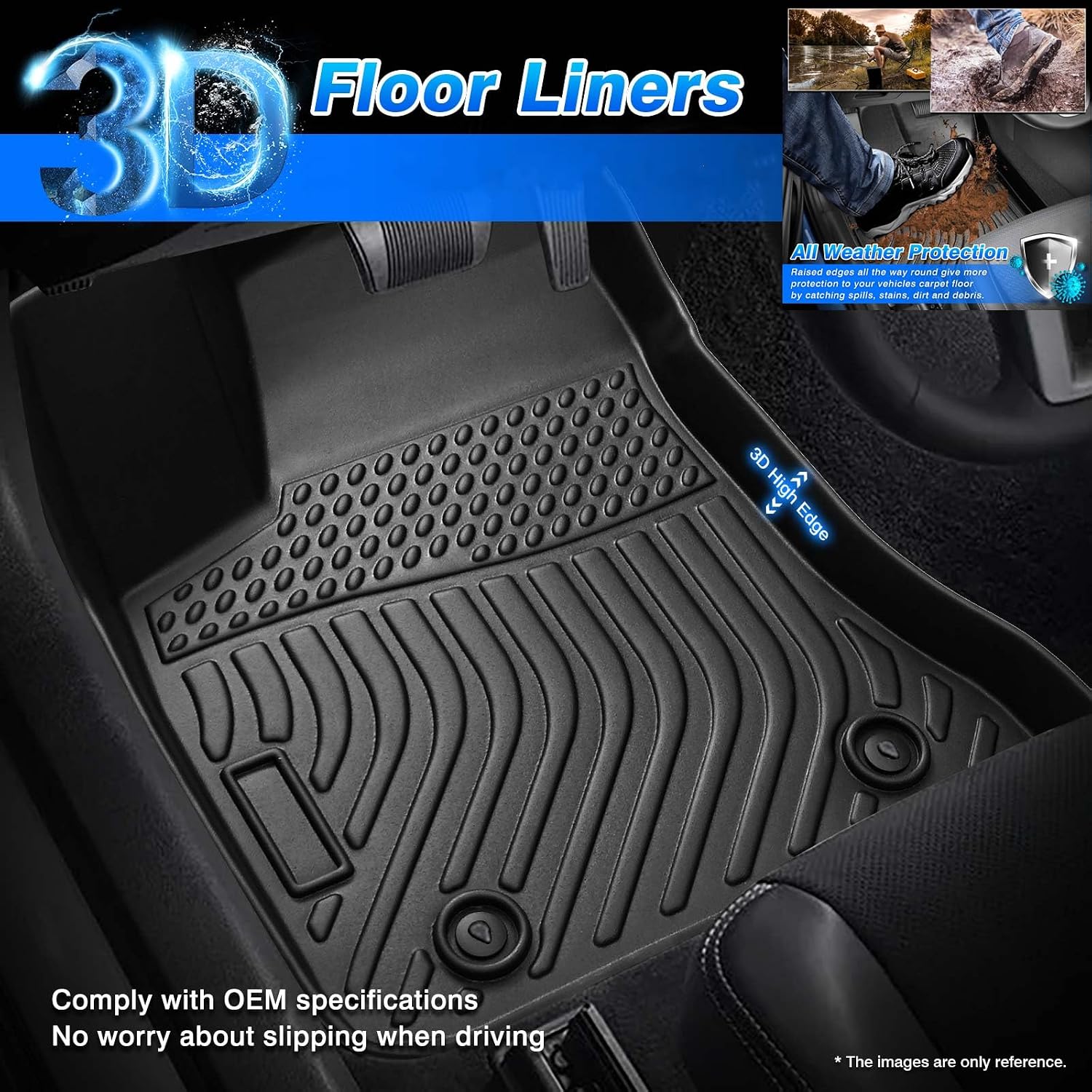 Cartist Floor Mats Compatible with Kia EV9 (Only Fit 7 Seats) 2024 2025 2026 ev9 Accessories All Weather Floor Mat Heavy Duty TPE Odorless Carpet Protection