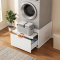 DTK Laundry Workstation Washer Dryer Pedestal with Pull-Out Laundry Basket Shelf,Washer and Dryer Stand with Storage Drawer,Waterproof Steel Top&Anti-Slip Base Fits Most Washing Machines and Dryers