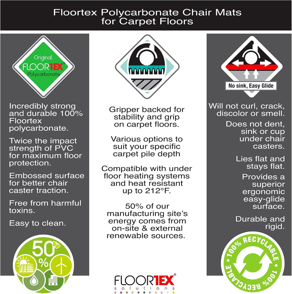 FLR1115227ER - Cleartex Plush Pile Rectangular Chairmat