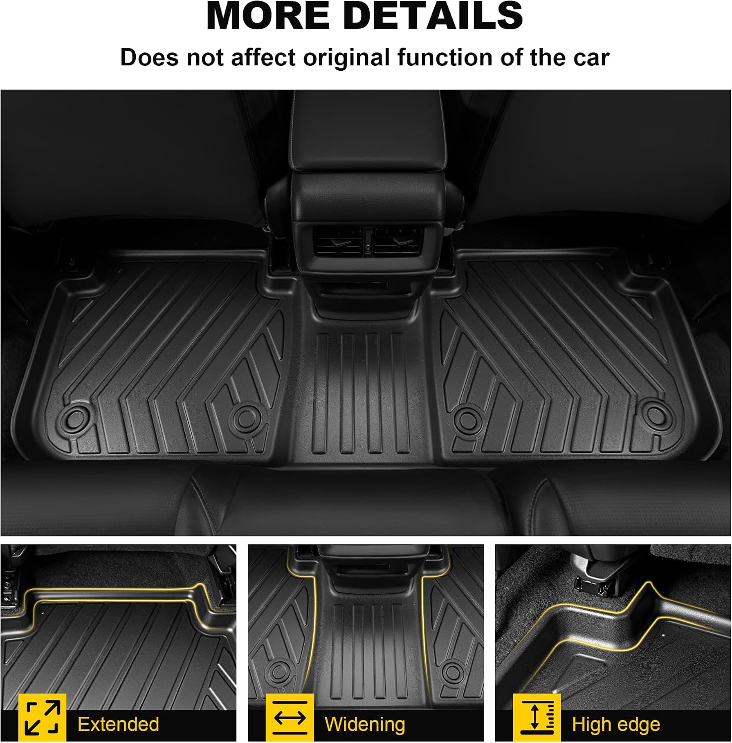 Full Set Floor Mats Fit for Honda HRV 2023-2027 Sport/LX/EX-L | for Acura ADX 2025-2026, All Weather TPE Custom Fit HR-V Floor Liners 1st & 2nd Row & Seat Back Mat & Cargo Mat