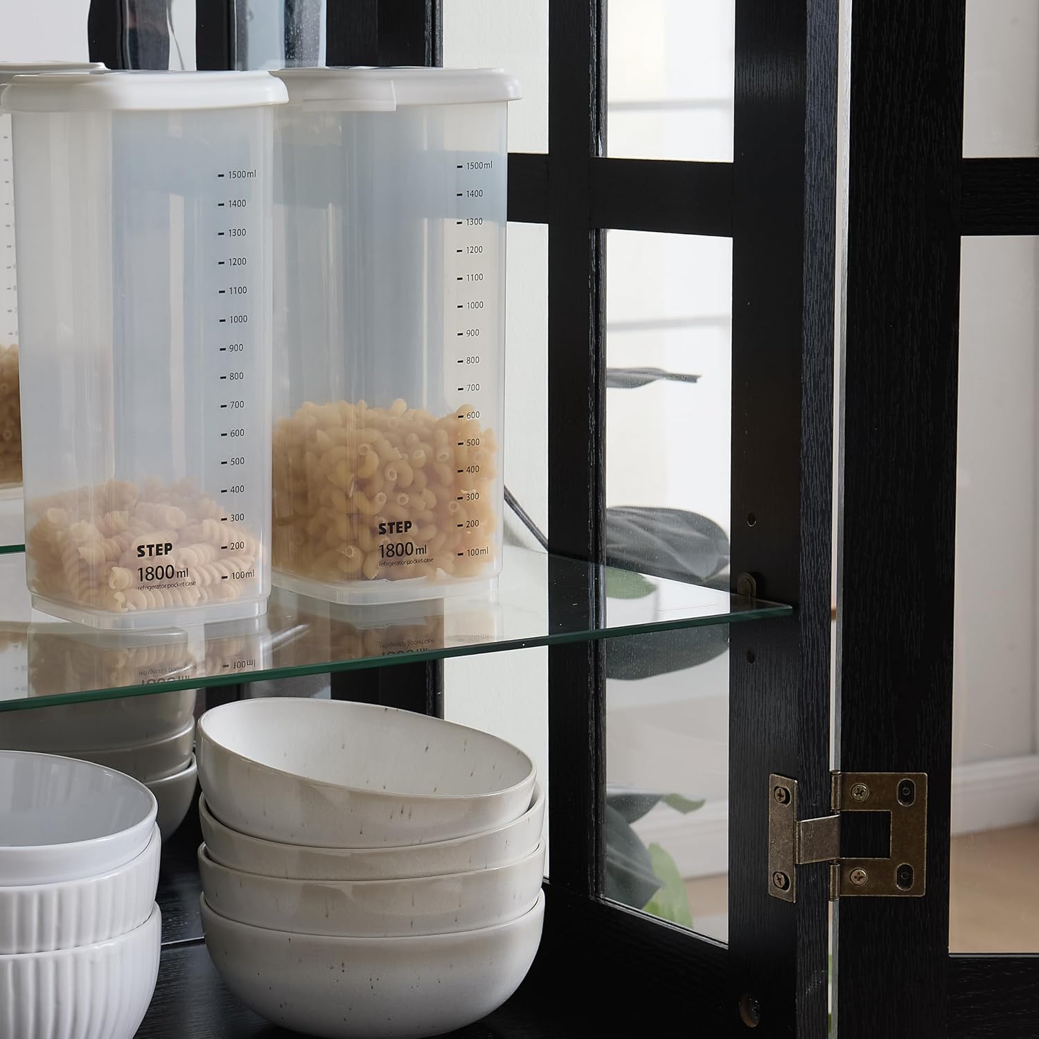 68' H Lighted Curio Display Cabinet Display Case,Wooden Glass Cabinet w/ 4 Adjustable Shelves & Glass Doors, 6 Tier Vintage Accent Storage Case w/Mirrored Back Pane for Home (Black)