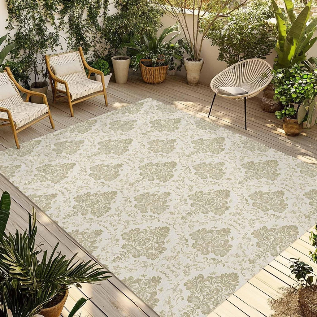 Outdoor Rug 4x6ft Patio Area Rugs Waterproof Easy Cleaning Non Shedding Thick Mats Carpet for Indoor Outdoor Porch Deck Backyard Balcony