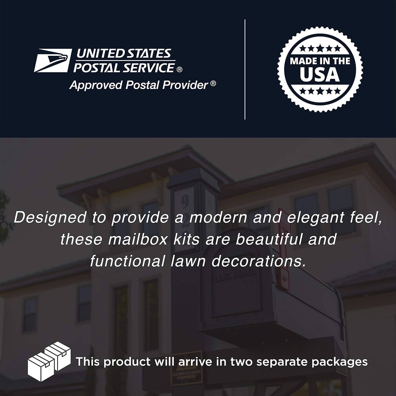 Premium Mailbox with Post & Solar Illuminated Custom Number Address | Aluminum Durable Post Design | Easily Direct Emergency Personnel, Family, and Friends Day & Night (Black)