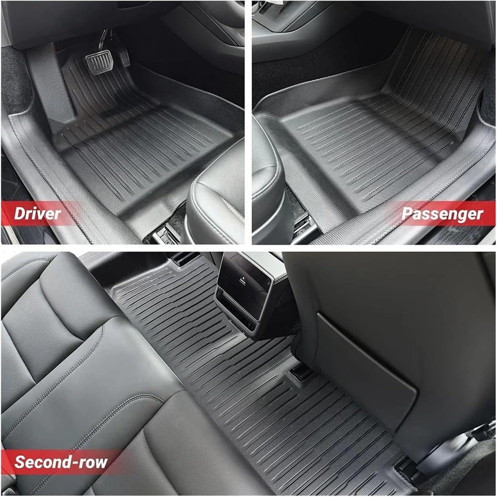 TPE Floor Mat Compatible with Tesla Model 3 2024 with Door Sill Protector Trunk Mats with Front Rear Cargo Liner Compatible with Model 3 Highland(SNFM-8PCS)