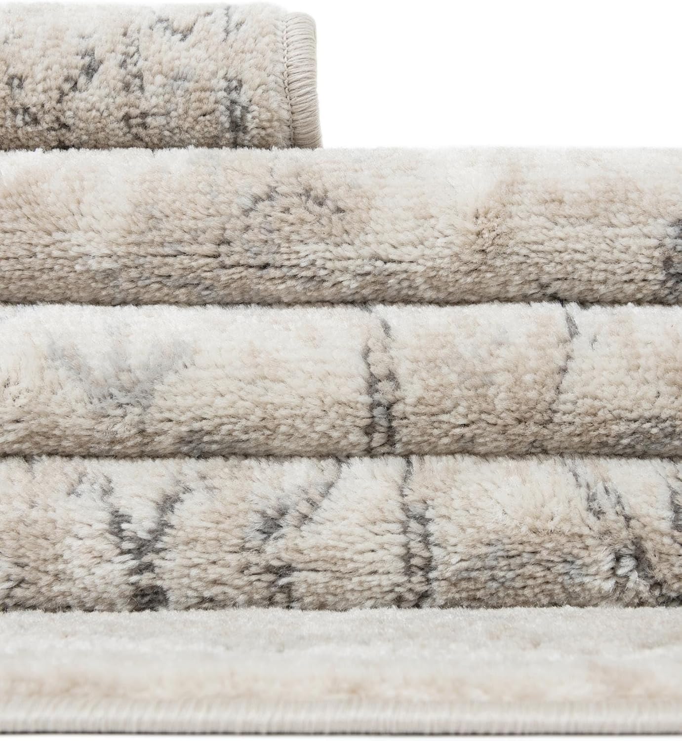 Rugs.com - Oregon Collection Rug – 10 Ft Runner Ivory Easy-Clean Rug for Hallways, Entryways, and Kitchens