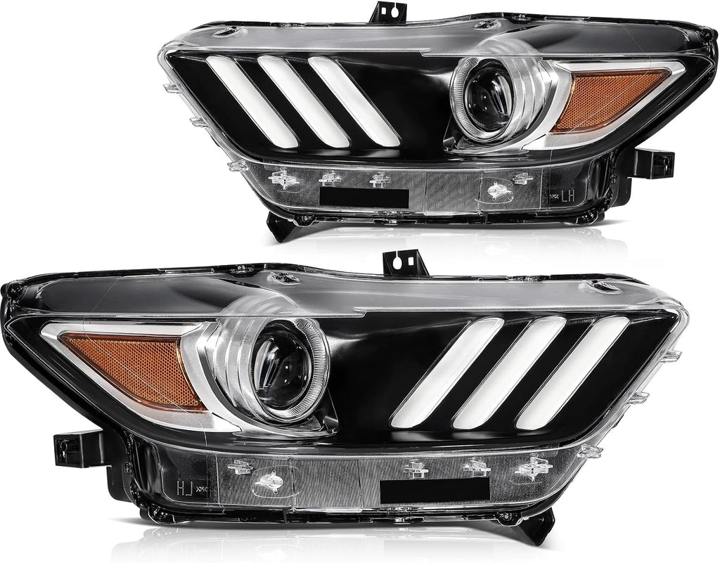 Headlight Fit 2015-2020 for Mustang Amber Reflector Pair Headlight Assembly FO2518124