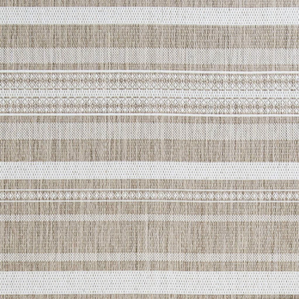 Couristan Recife Indoor Outdoor Rug - Gazebo Stripe 5'10' x 9'2' Rectangle in Champagne and Taupe, Low Pile, Hose Washable, Pet- Kid Friendly Home Decor for Living Room, Patio Furniture Set, Kitchen