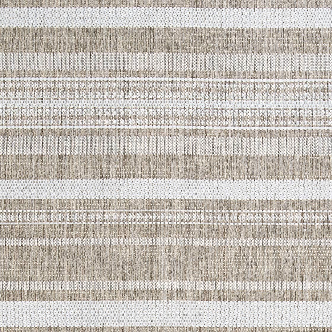 Couristan Recife Indoor Outdoor Rug - Gazebo Stripe 5'10' x 9'2' Rectangle in Champagne and Taupe, Low Pile, Hose Washable, Pet- Kid Friendly Home Decor for Living Room, Patio Furniture Set, Kitchen