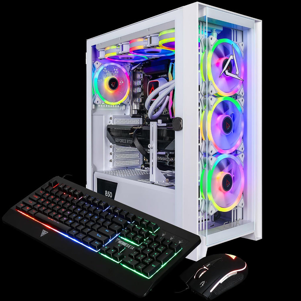 CLX Set Gaming PC - Intel Core Ultra 9 285K 3.7GHz, GeForce RTX 5070, 2TB NVMe M.2 SSD, 4TB HDD, 64GB DDR5 Memory, 360mm AIO, WiFi, Windows 11 Home, White