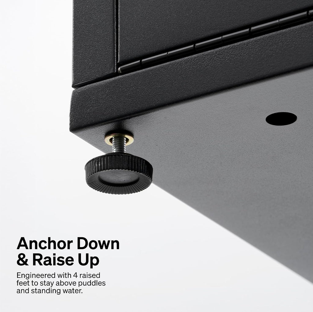 adoorn Package Delivery Boxes for Outside, Small 29.5 x 20.5 x 10.5 (HxWxD) Security Package Box, Free Standing Anti-Theft Parcel Drop Box - Black