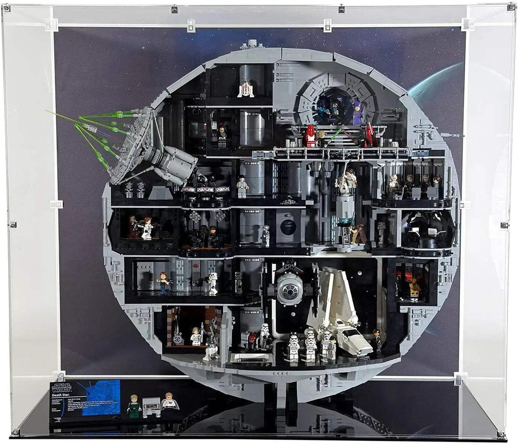Display Case Compatible with LEGO Set 75419 Death Star UCS – Clear Acrylic Dustproof Showcase for Star Wars Enthusiasts - Set NOT Included