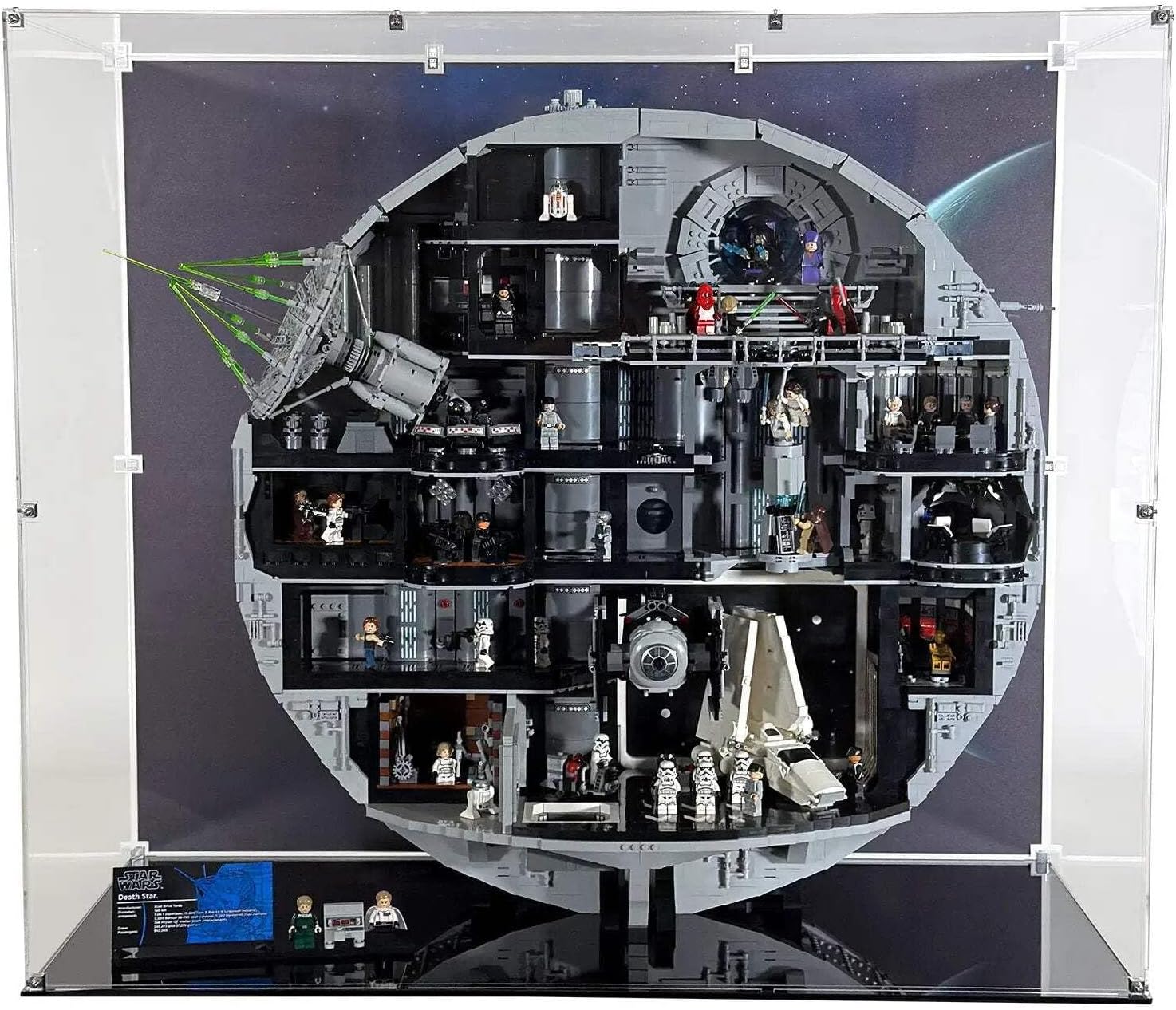 Display Case Compatible with LEGO Set 75419 Death Star UCS – Clear Acrylic Dustproof Showcase for Star Wars Enthusiasts - Set NOT Included