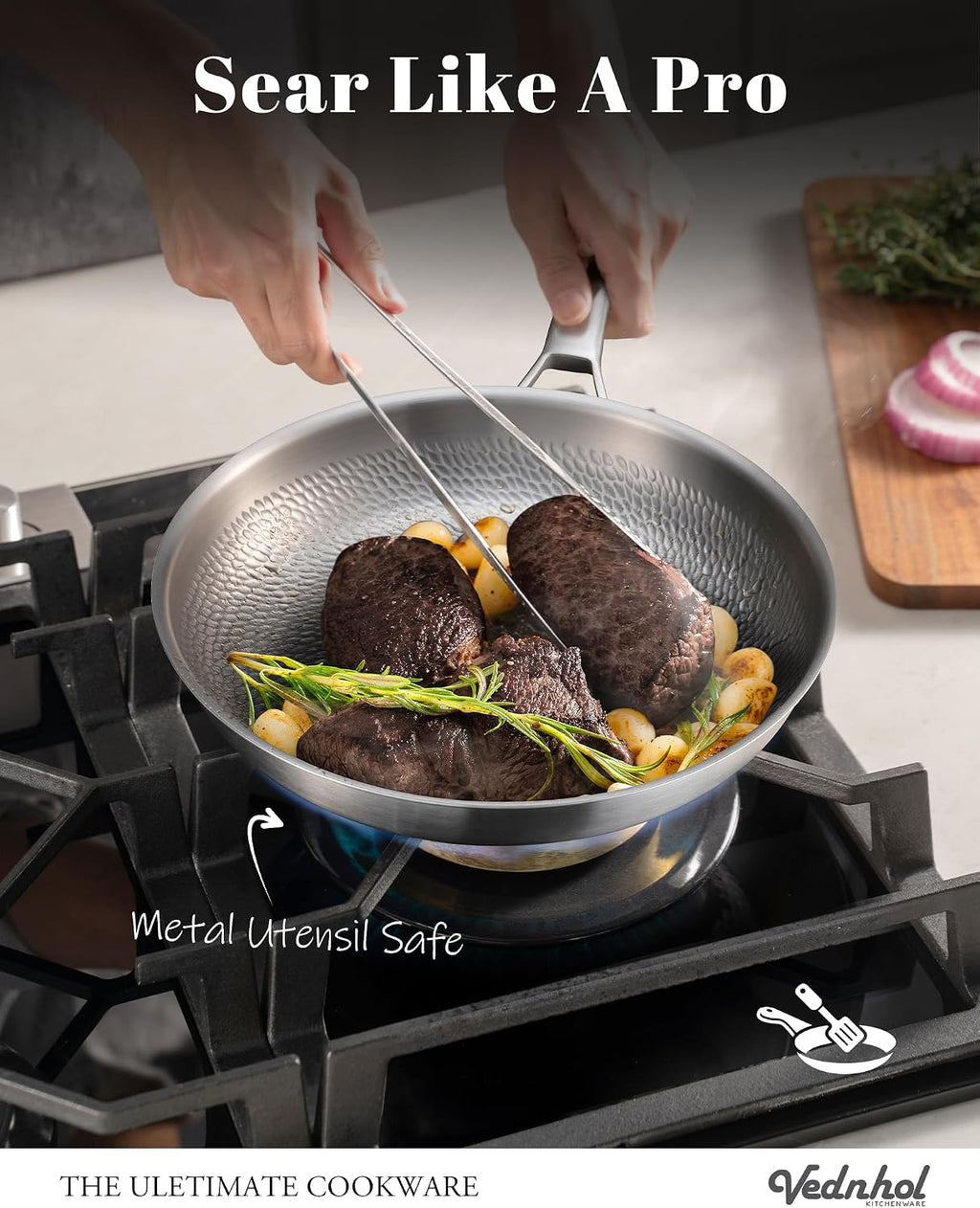Titanium Pans set, 8 Pcs Pure Non Stick Cookware set for Cooking, Non-Toxic, PFAS/PFOA/PTFE Free Cookware, Dishwasher&Oven Safe, Kitchen Induction Compatible