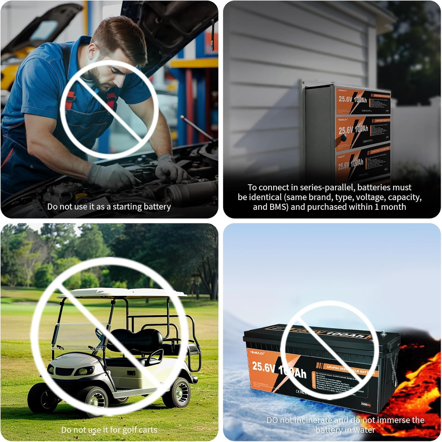 24V 100Ah LiFePO4 Lithium Battery with 100A BMS 2560Wh Up to 15000+ Deep Cycles Rechargeable Battery Perfect for RV Trolling Motor Marine Solar Off-Grid Systems