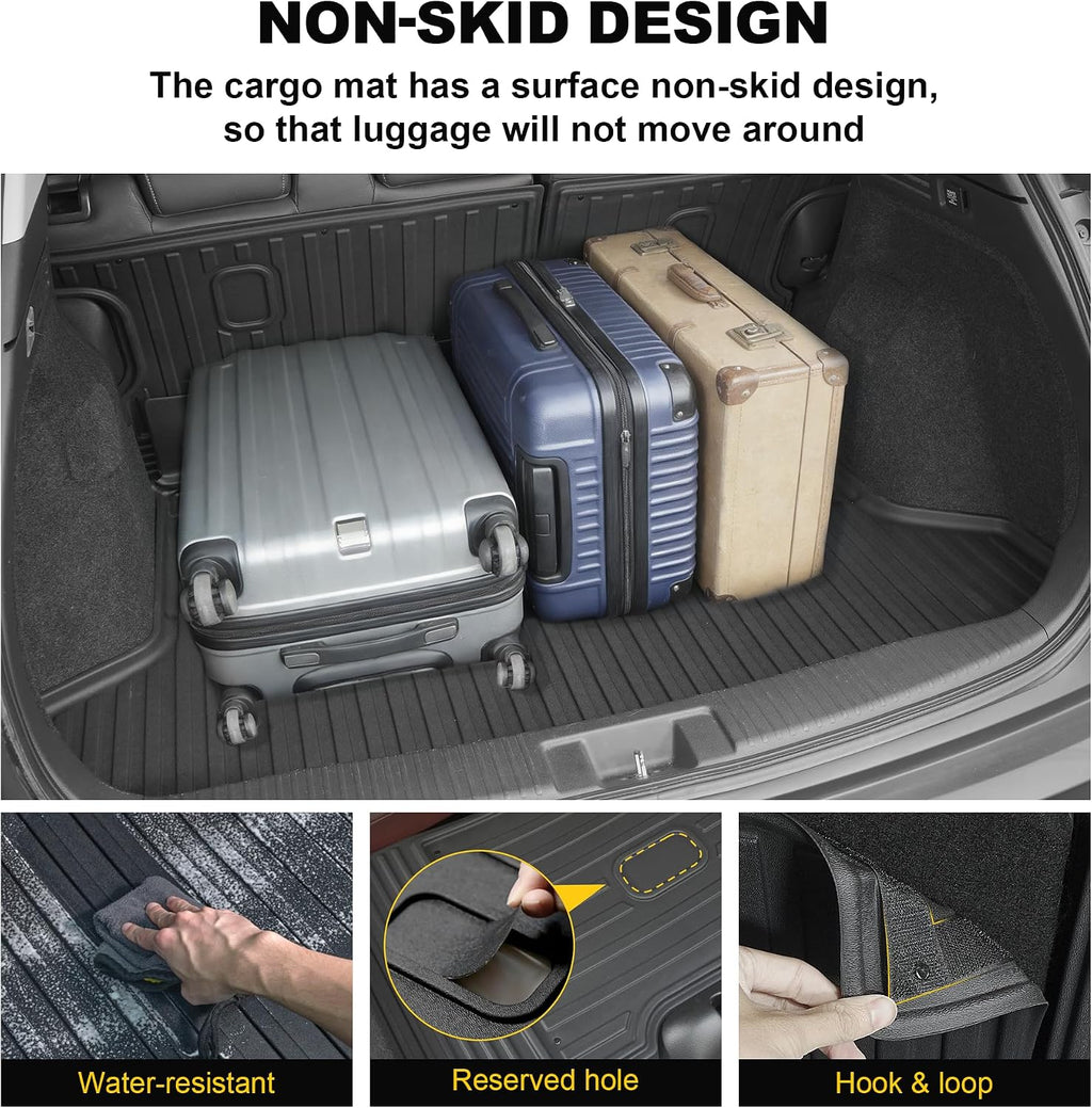 Full Set Floor Mats for Honda HRV 2016-2022 | All Weather TPE Custom Fit HR-V Floor Liners 1st & 2nd Row & Seat Back Mat & Cargo Mat