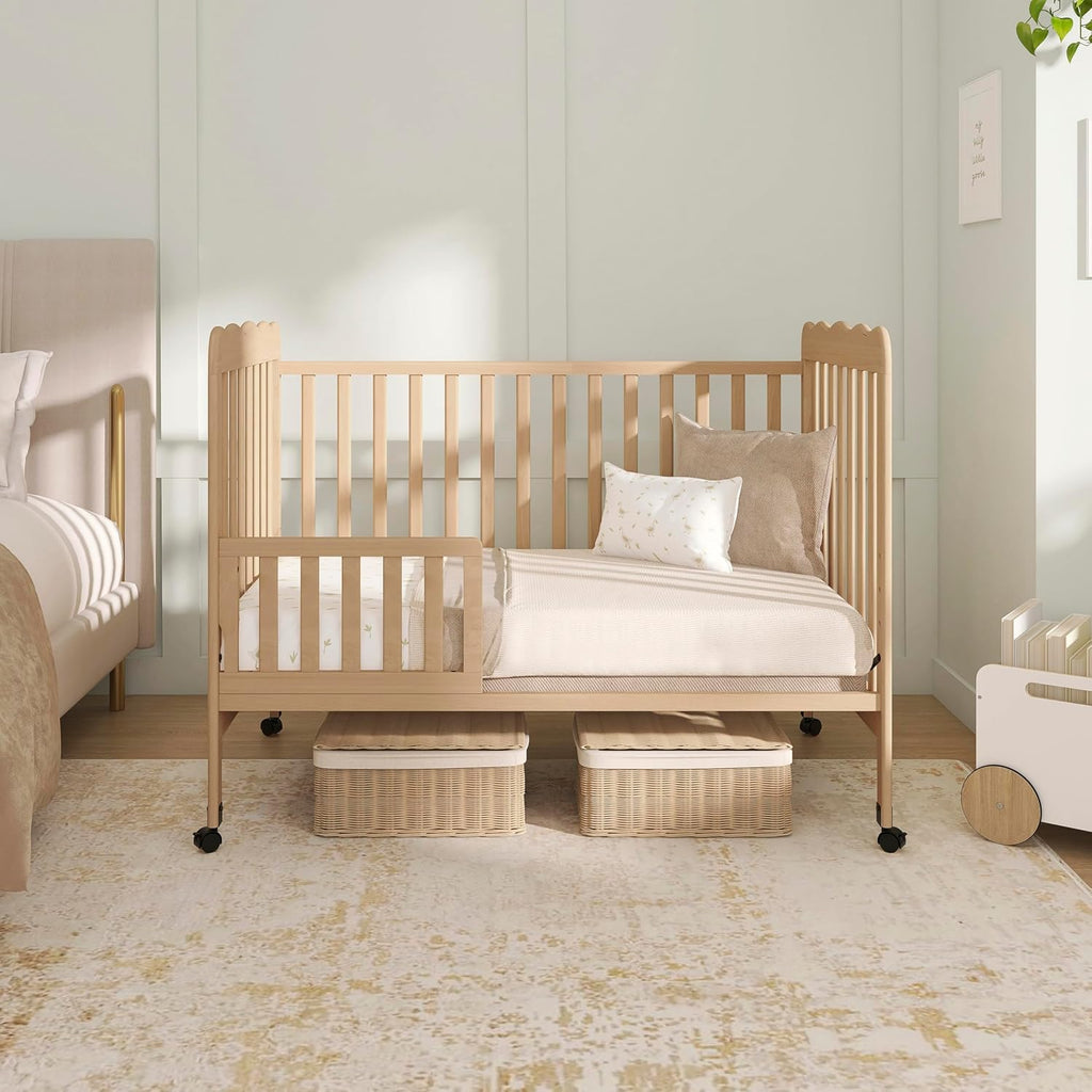 Dream On Me Carson Classic 3-in-1 Convertible Full-Size Baby Crib in Barnwood Natural, GreenGuard Gold & BSA, 4 Mattress Heights, Converts to Day & Toddler Bed, Locking Wheels, Classic Nursery Design