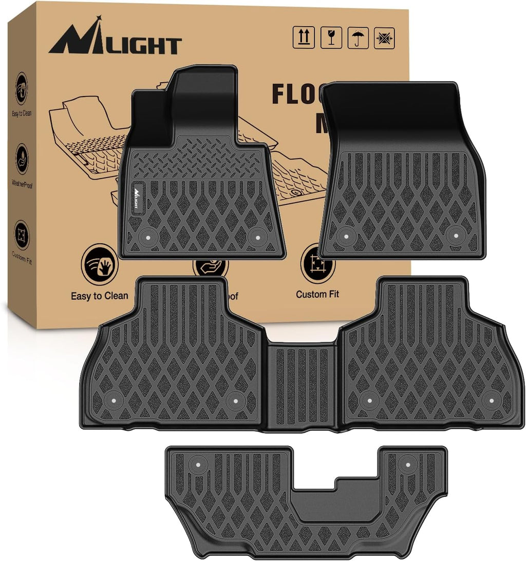 Nilight TPE Floor Mats for BMW X7 7 Seats 2019 2020 2021 2022 2023 2024 2025 2026 All Weather Custom Fit Heavy Duty Floor Liners
