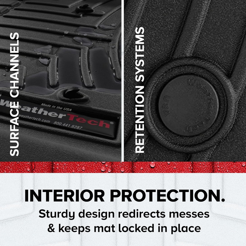 WeatherTech Custom Fit FloorLiners for Ford Maverick Hybrid - 1st & 2nd Row (441745-1-2), Black