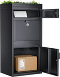 Package Delivery Boxes & Mailbox with Plant Roof, Large Parcel Drop Box with Coded Lock, Made of Steel Mailbox with Waterproof Anti-Theft Function, Not Easy Deformed for Home, Porch, Business