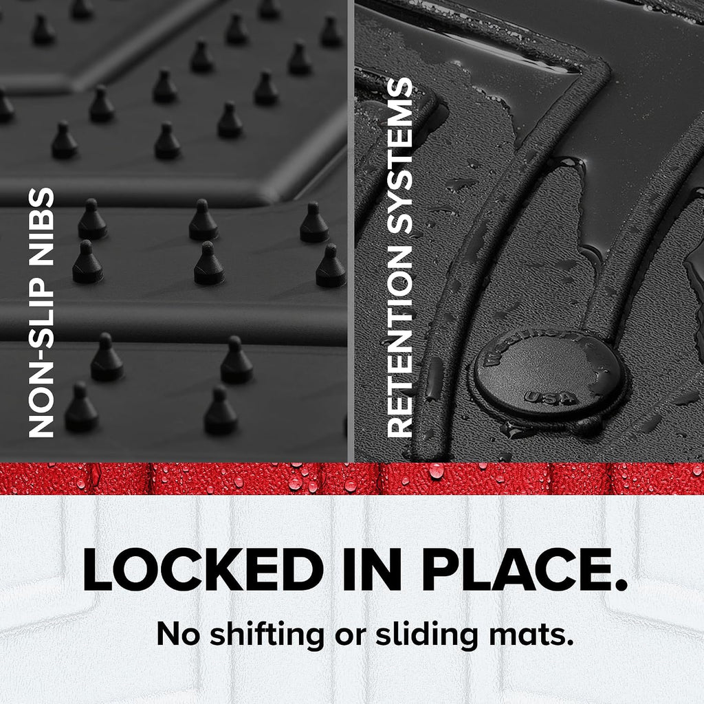 WeatherTech FloorLiner HP Custom Fit Floor Mats for Chevrolet Silverado 2500HD/3500HD, Sierra 1500 Limited, Sierra 1500-2nd Row (4614365IM), Grey