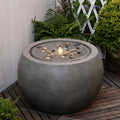 Tankana Garden Water Fountain Outdoor Large Round Bubbler Water Feature Indoor with Lights & Pump and Pebbles Concrete Effect for Patio Pool Pond Yard Home Decor Gray, 25 'L X 25' W X 17.5' H