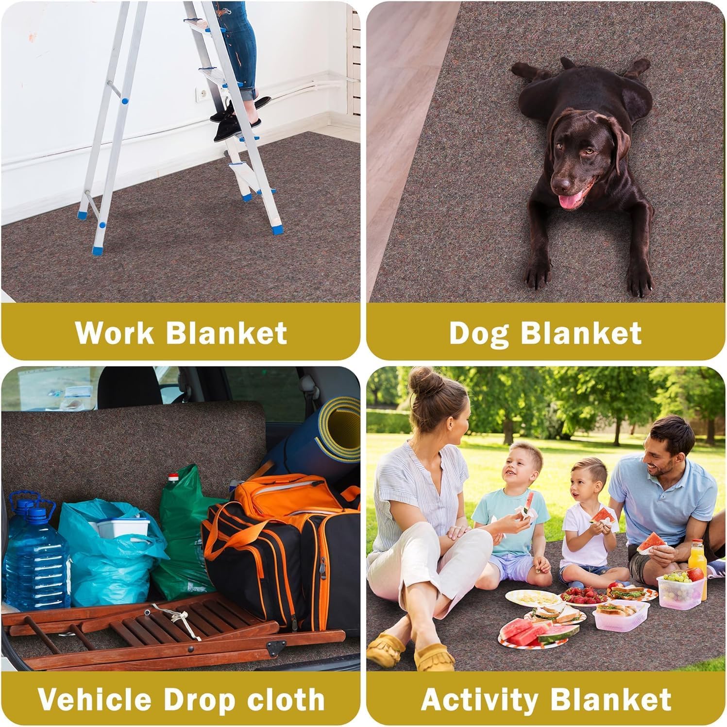 ZENY Moving Blankets, 12 Pack, 54'' x 72'', 21 lb/dz, Economy Shipping Packing Blankets for Moving and Storage (36 Pack)