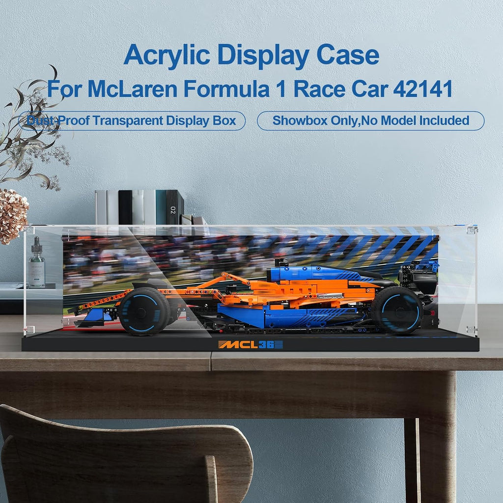 Clear Acrylic Display Case for Lego 42141 McLaren Formula 1 Race Car– Dust-Proof Protective Showcase Box (Lego Set NOT Included)
