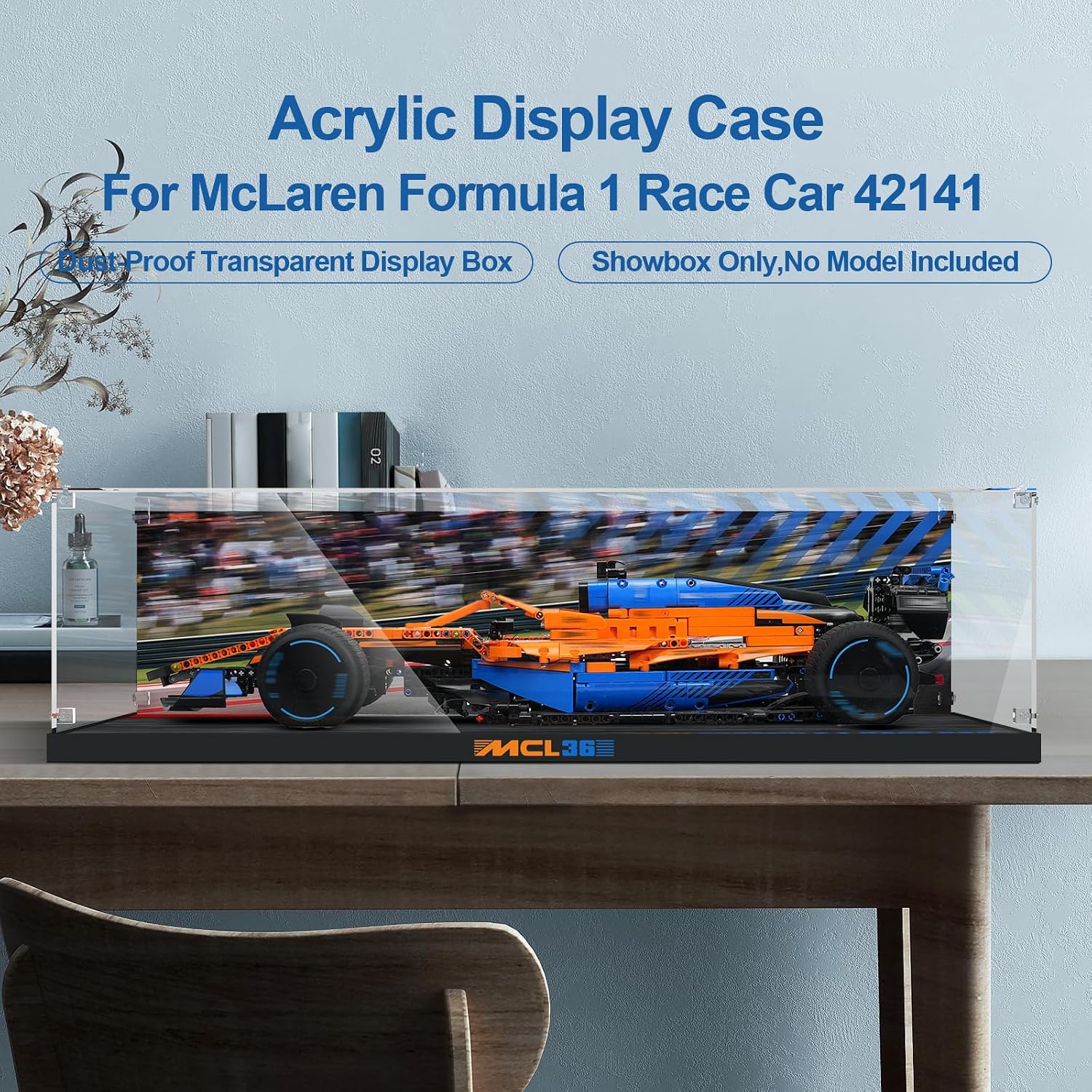 Clear Acrylic Display Case for Lego 42141 McLaren Formula 1 Race Car– Dust-Proof Protective Showcase Box (Lego Set NOT Included)