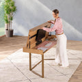Convertible Desk, Simple Modern Home Office Desk with Storage, Folding Desk into Dining Table, Multiuse Dining Table and Gaming Desk, Work from Home Essentials (1 Unit)