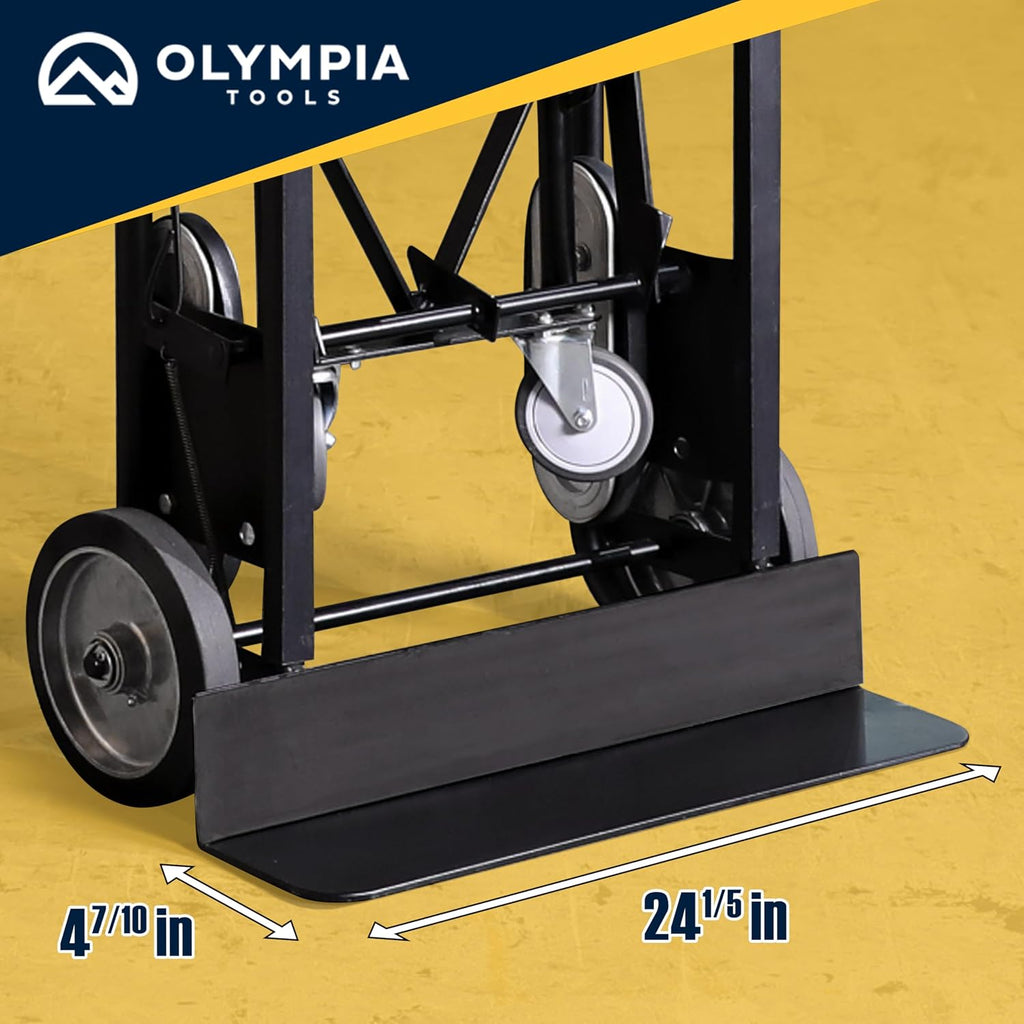 Olympia Tools Appliance Hand Truck, Heavy-Duty Furniture Dolly with Auto-Recoil Straps and Wheels for Moving Large Appliances, 1200 Lb Capacity, Black
