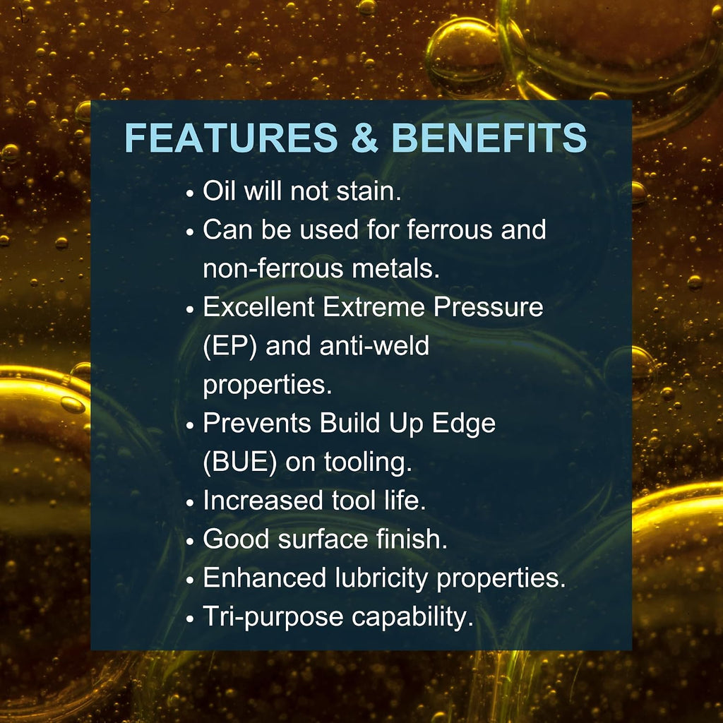 Metalworking 200 - Industrial Lubricant for Cutting, Tapping, Turning on Ferrous and Non-Ferrous Metals - Non-Soluble - Multipurpose Cutting Fluid that Prolongs Tool Life - Made in USA (5 Gallon)